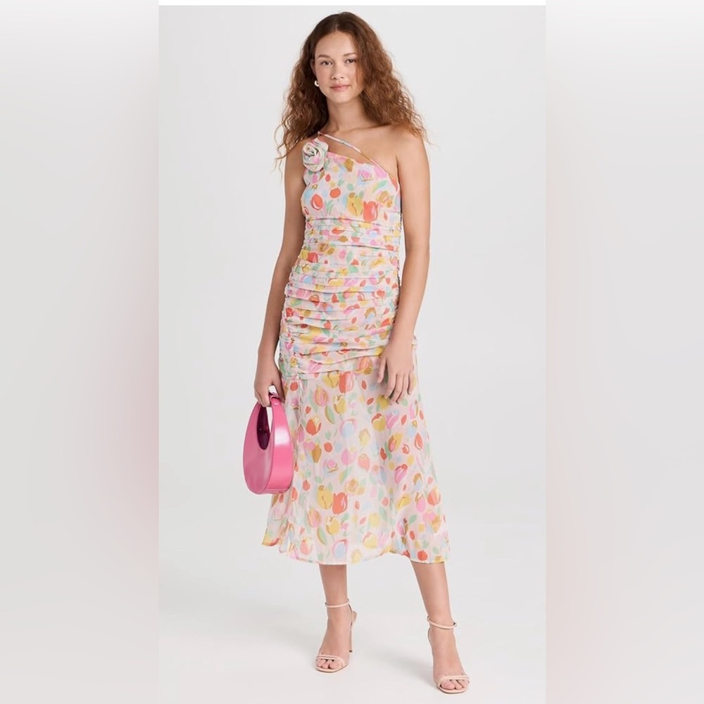 NWT For Love and Lemons $249 Desmona Floral Midi Dress Size XXS